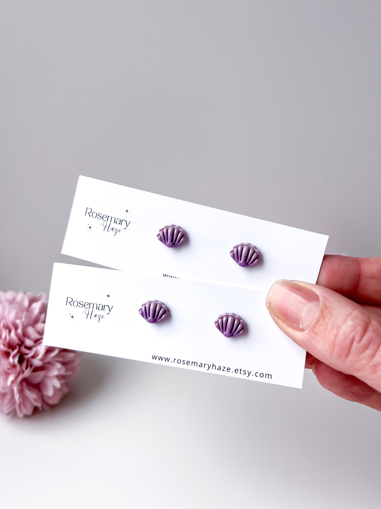 Purple Shell Studs