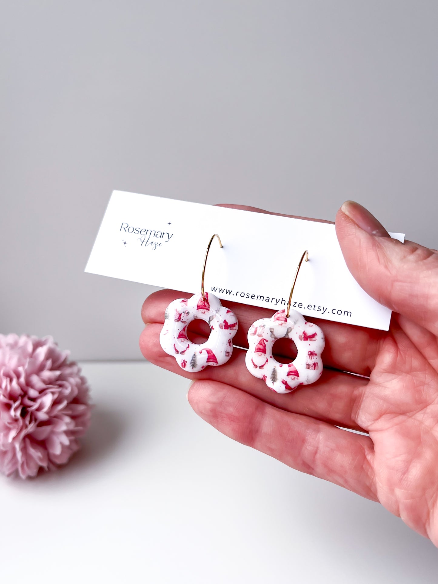 Christmas Gnome Flower Hoops