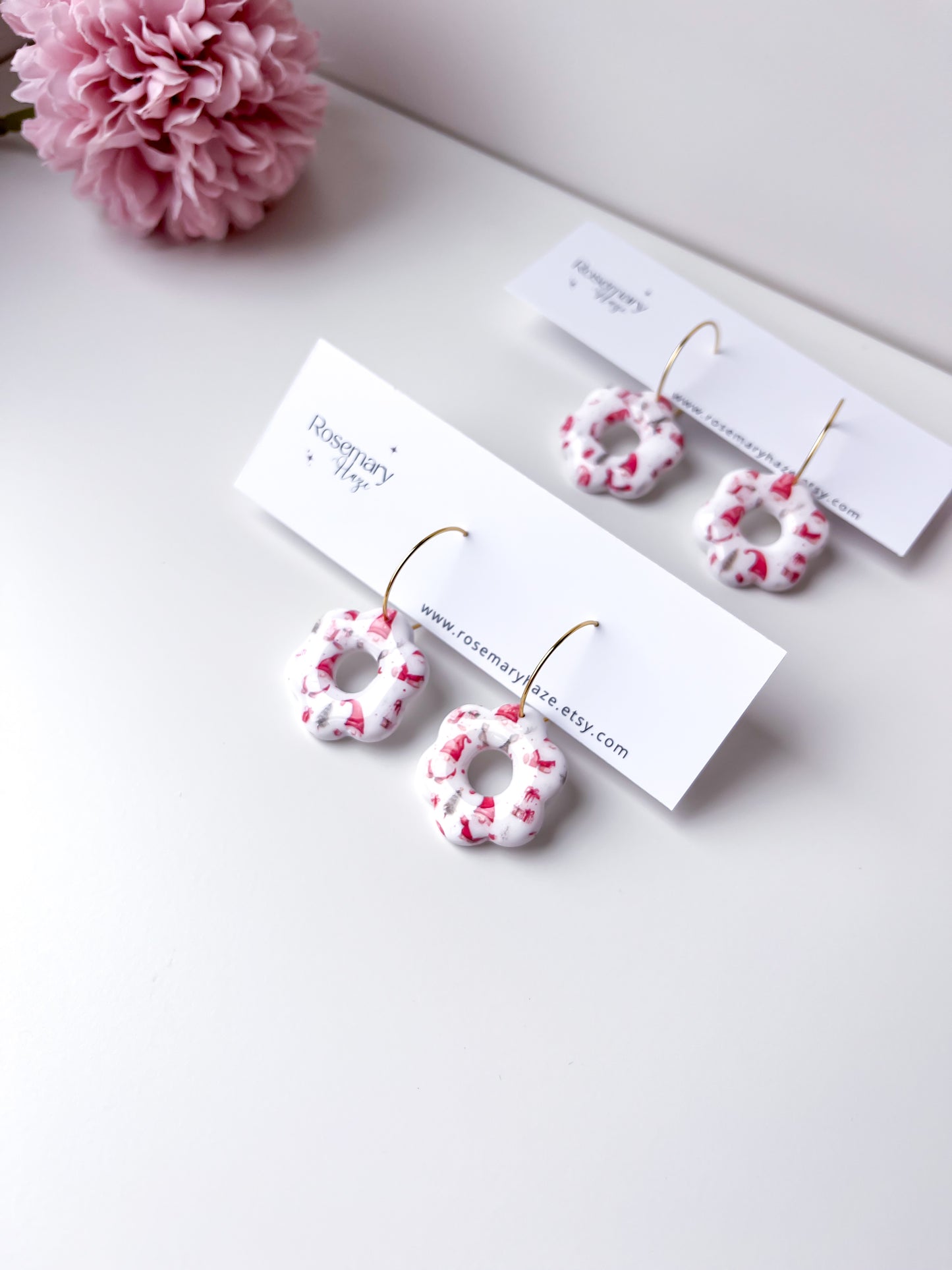 Christmas Gnome Flower Hoops