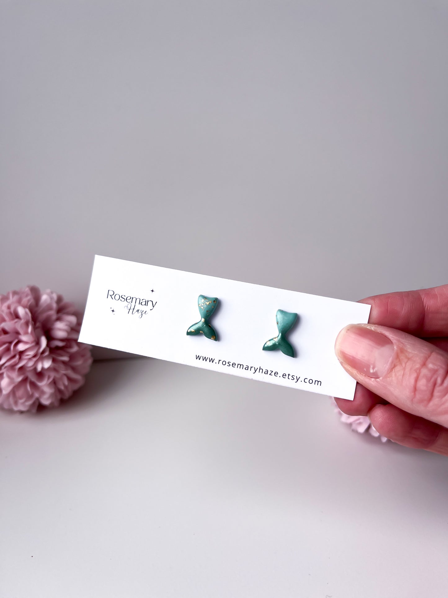 Teal Mermaid Tail Studs