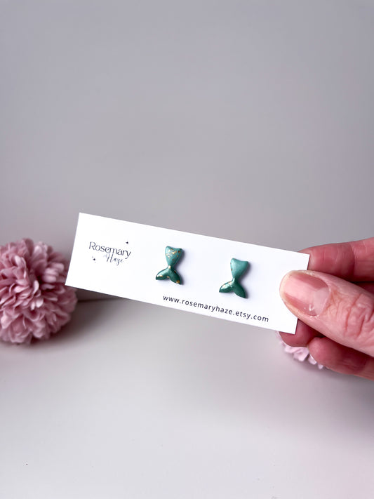 Teal Mermaid Tail Studs