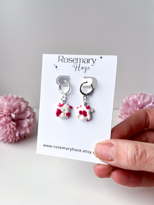 Milkshake Cow Huggie Hoops