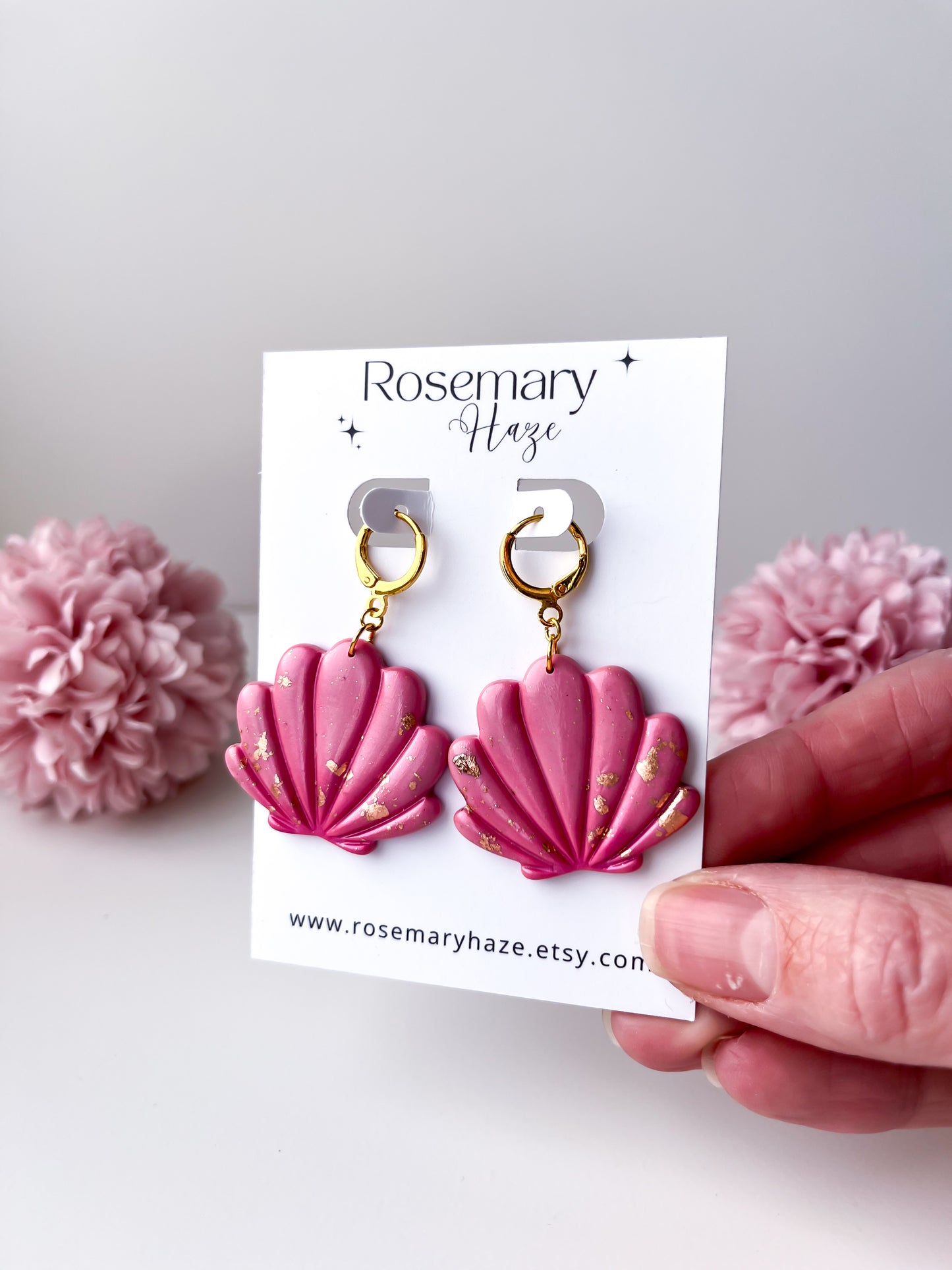 Pink Shell Earrings