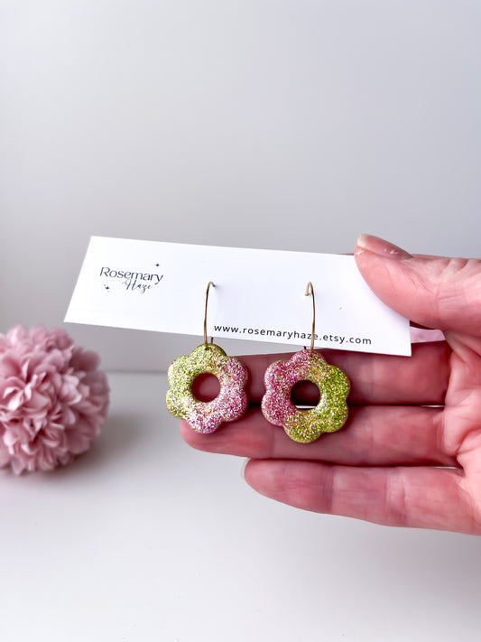 Wicked Glitter Flower Hoops