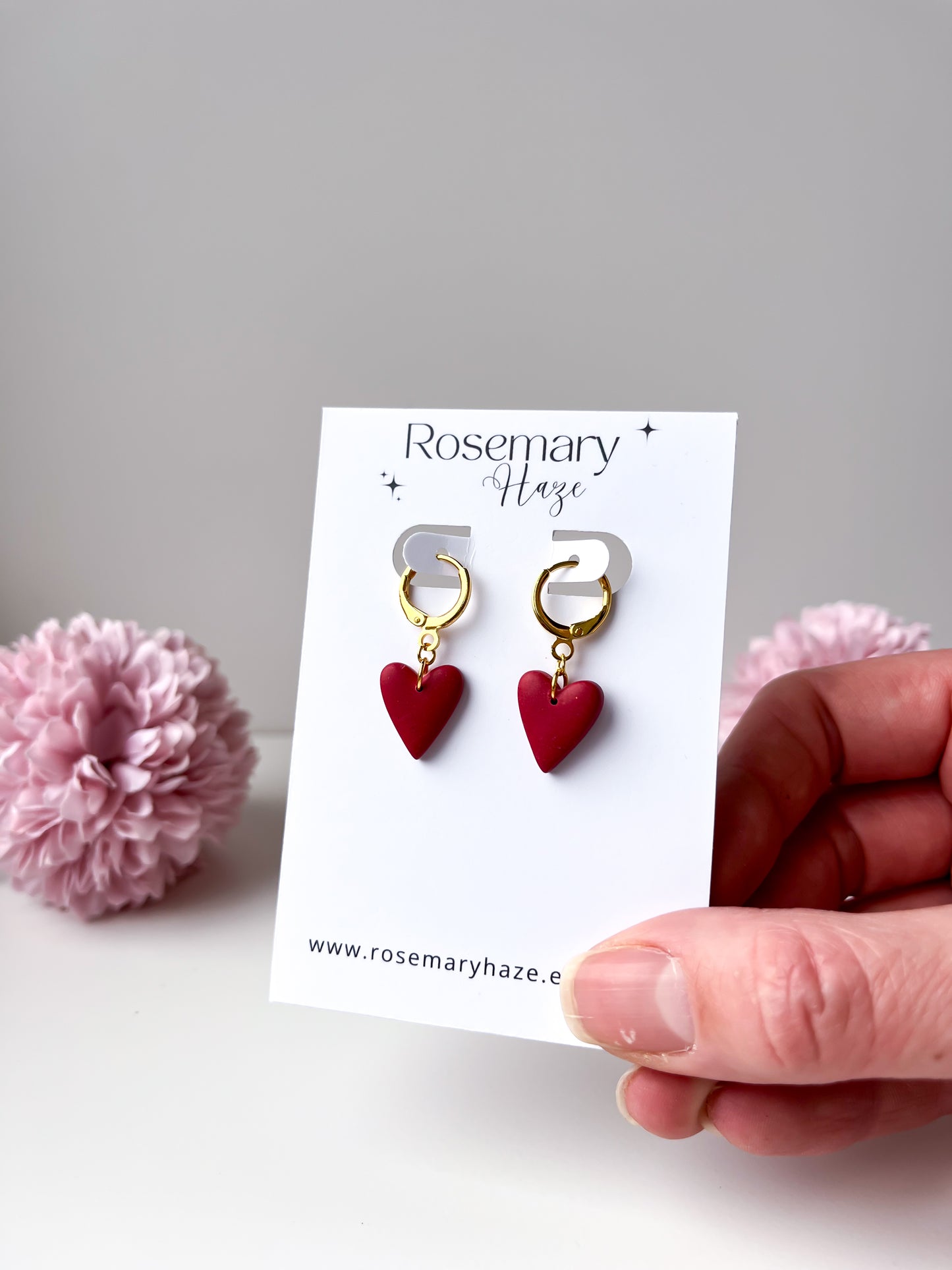 Dark Red Heart Huggies