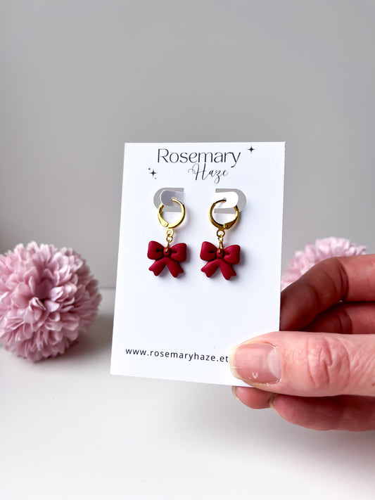 Dark Red Bow Huggies