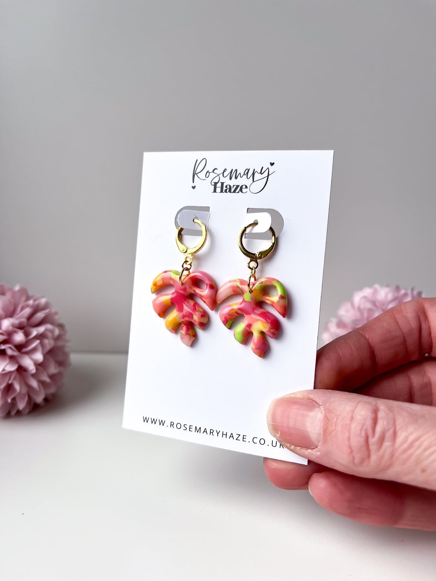 Fruit Salad Monstera Earrings - day 4 🏡