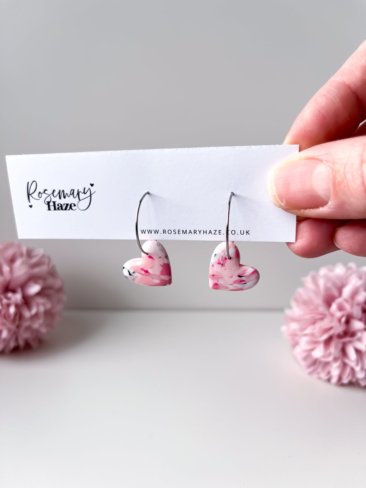 Pink Abstract Heart Hoops - day 6 🏡