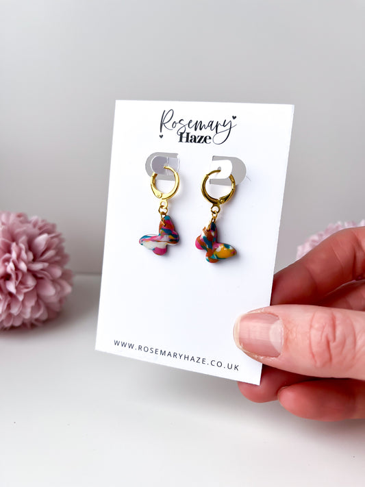 Moroccan Butterfly Huggie Hoops