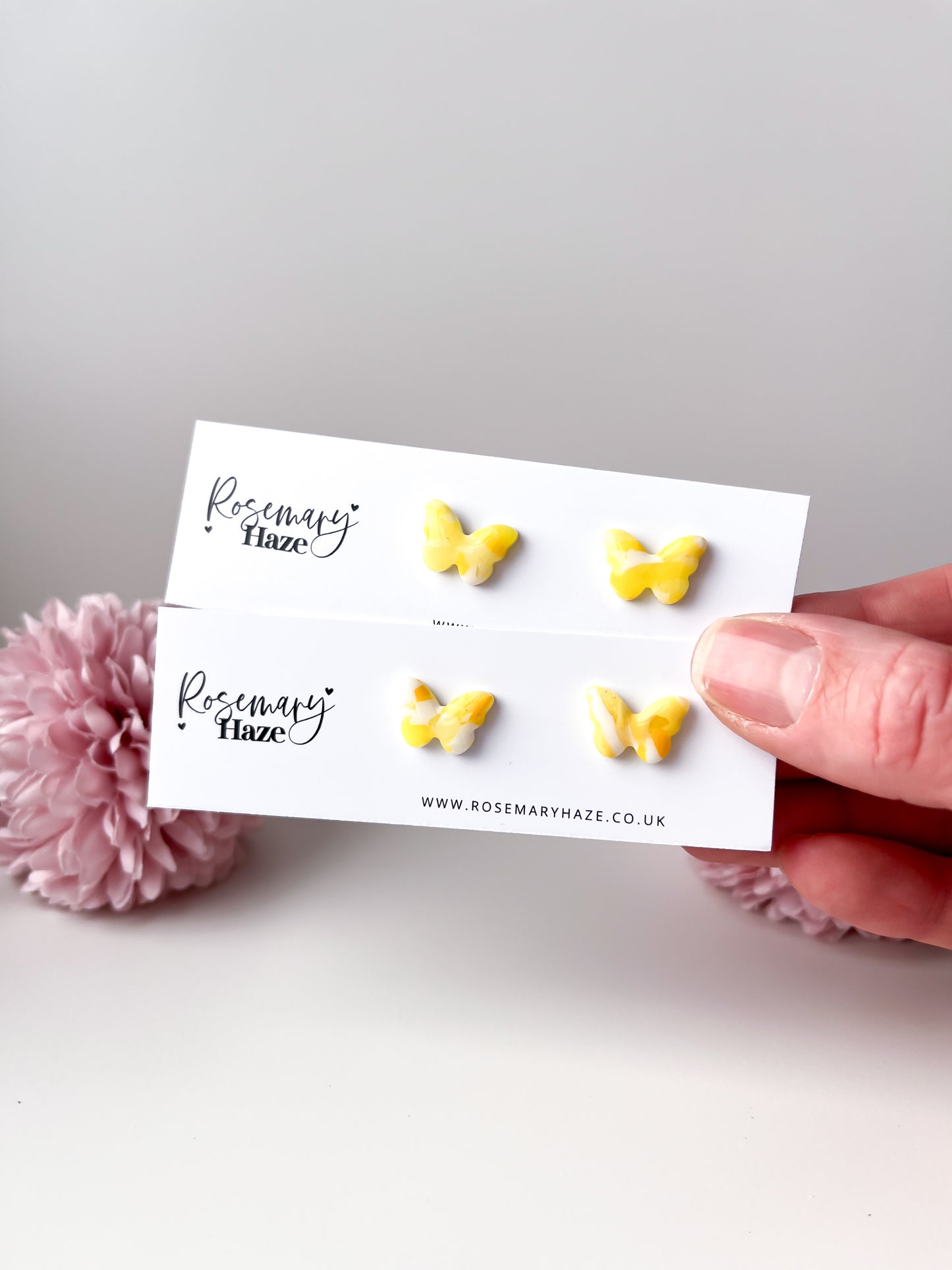 Yellow Butterfly Studs