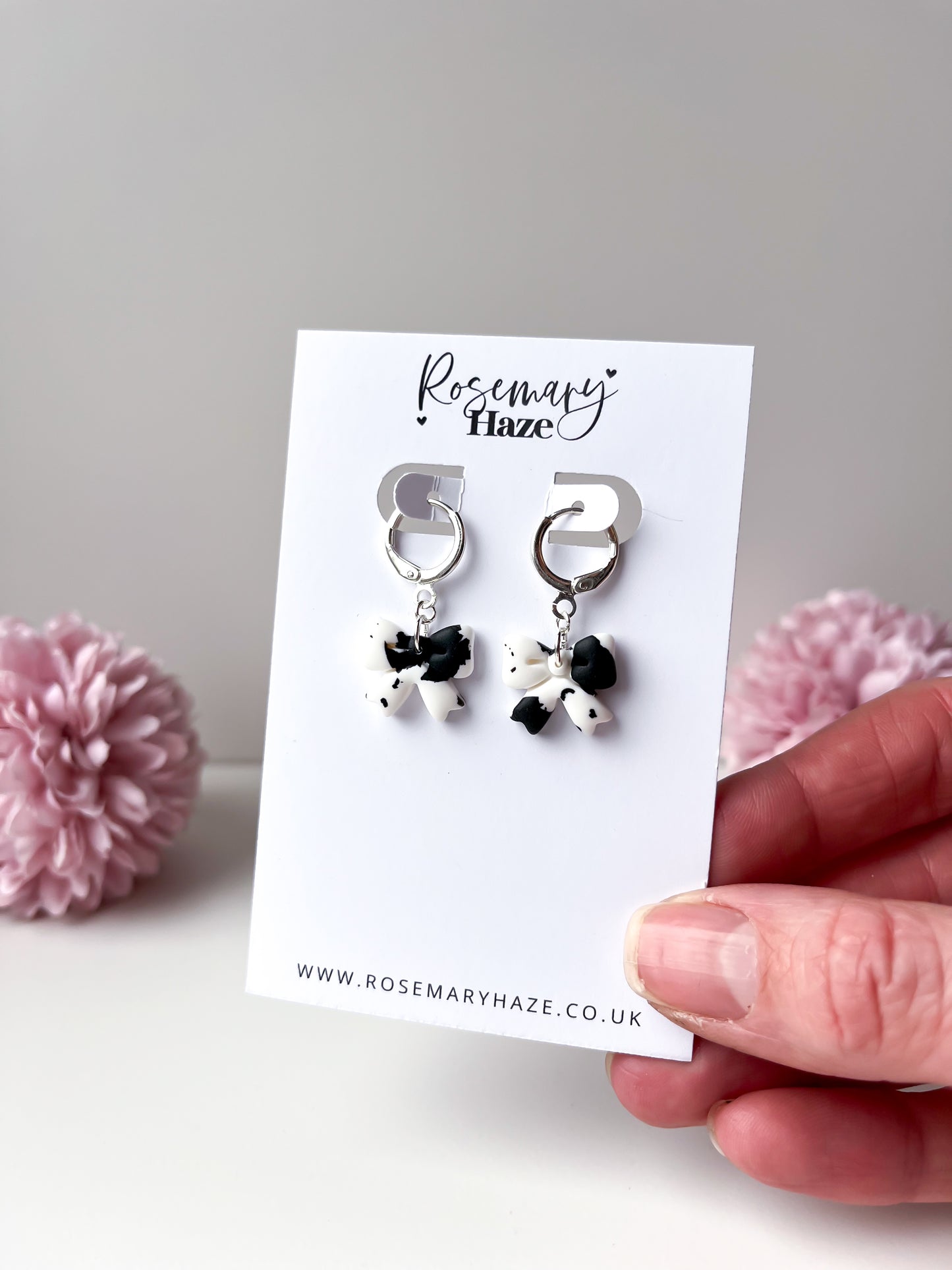 Cow Print Bow Huggies