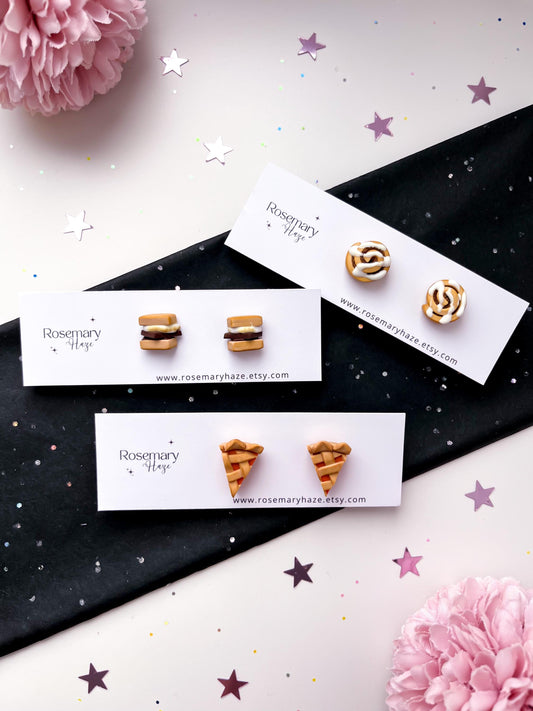 Autumn Food Earrings - studs & huggie hoops