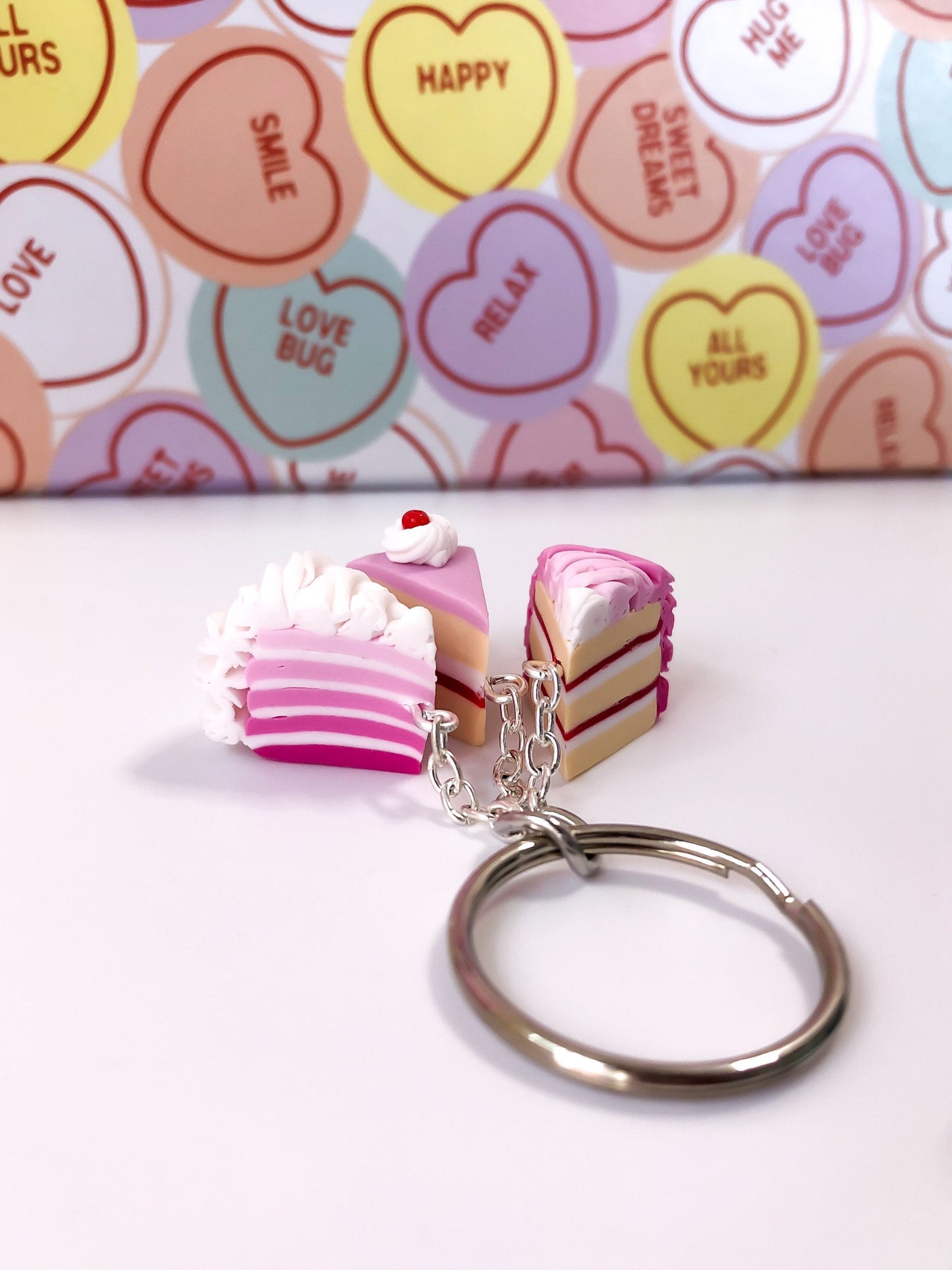Pink Cake Keychain
