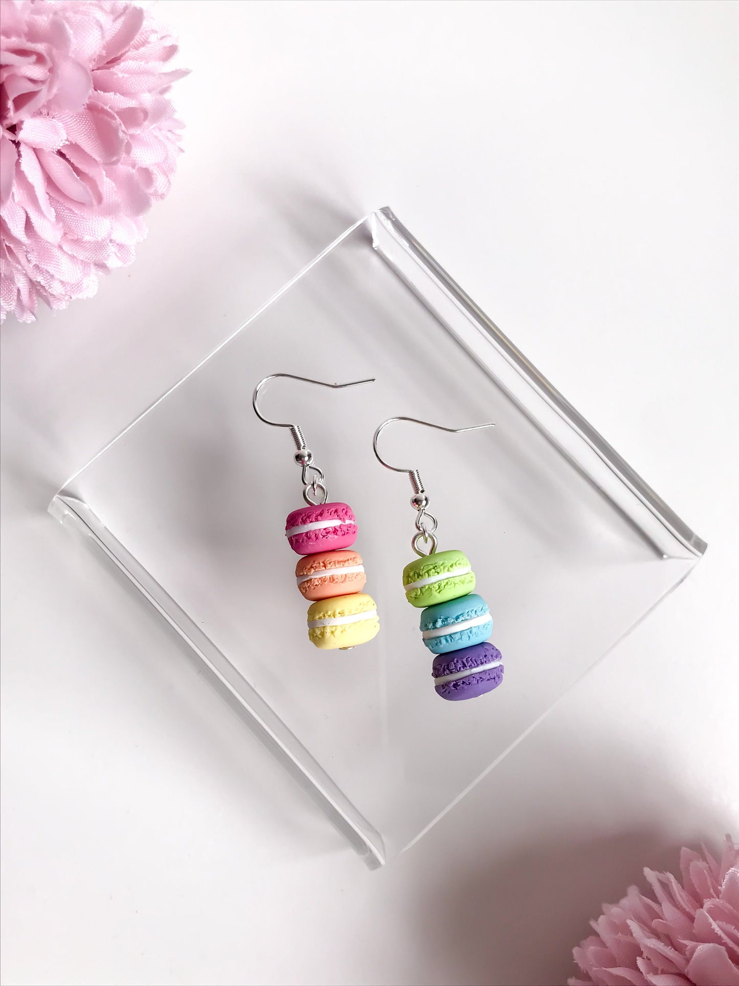 Mismatched Rainbow Macaron Earrings