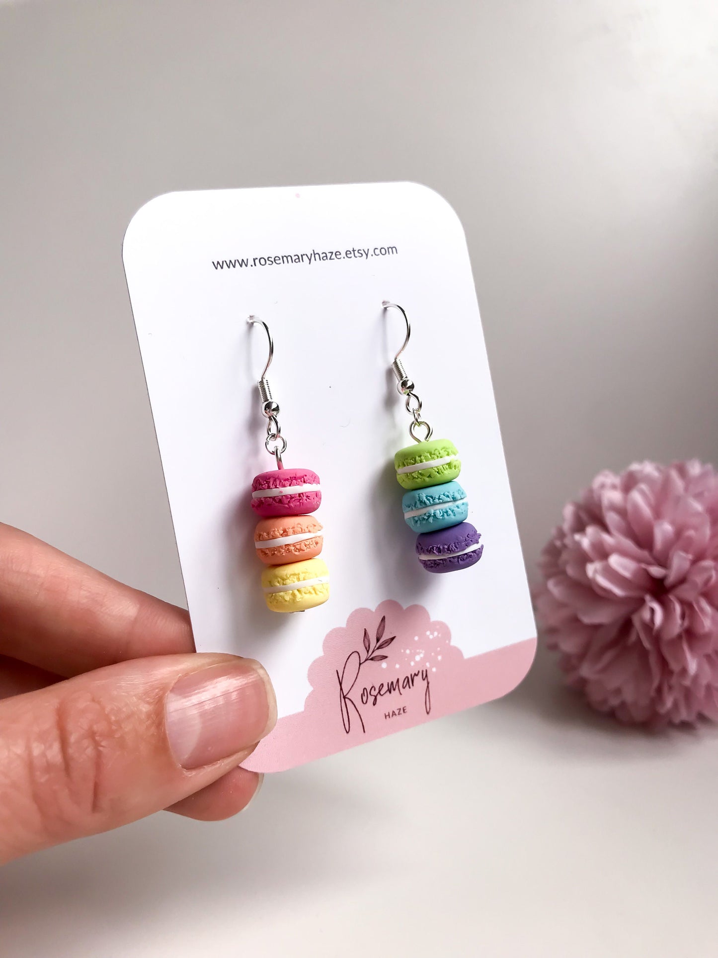 Mismatched Rainbow Macaron Earrings