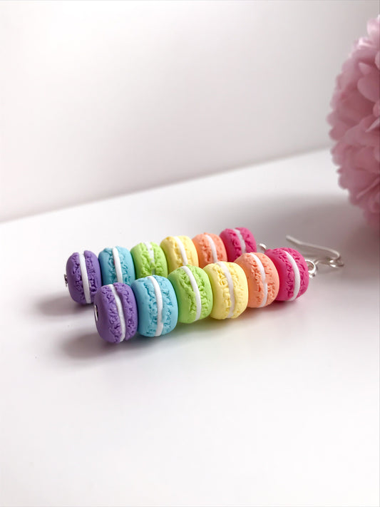 Rainbow Macaron Earrings