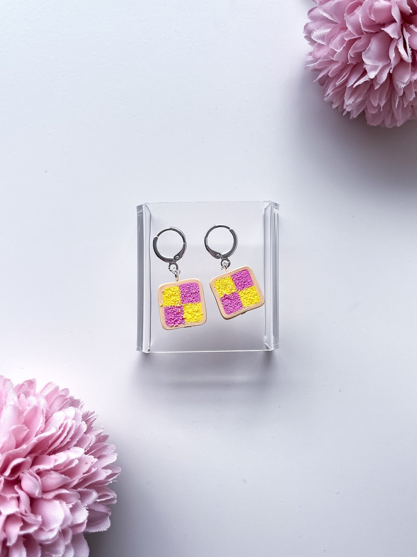 Battenberg Cake Earrings