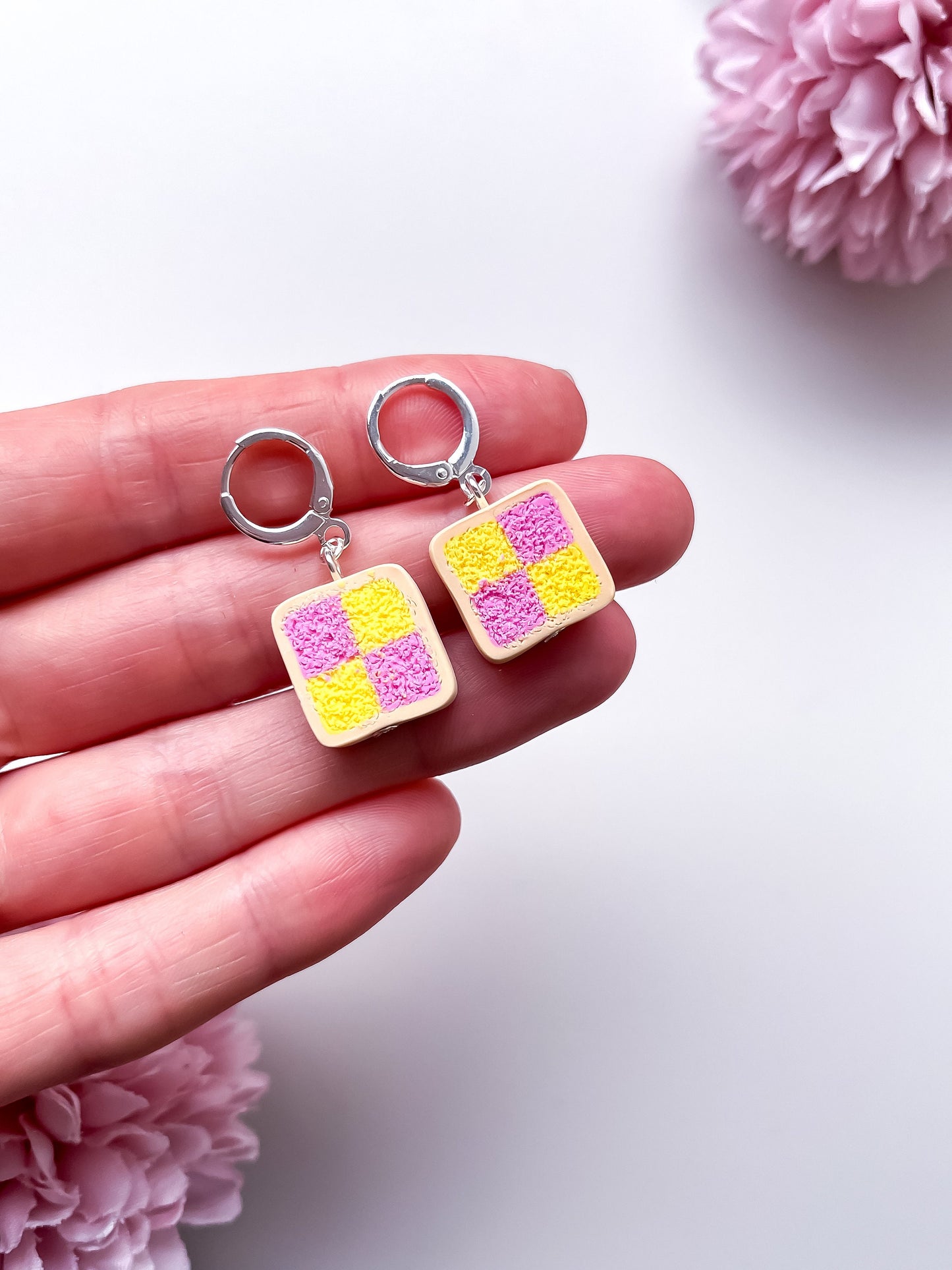 Battenberg Cake Earrings