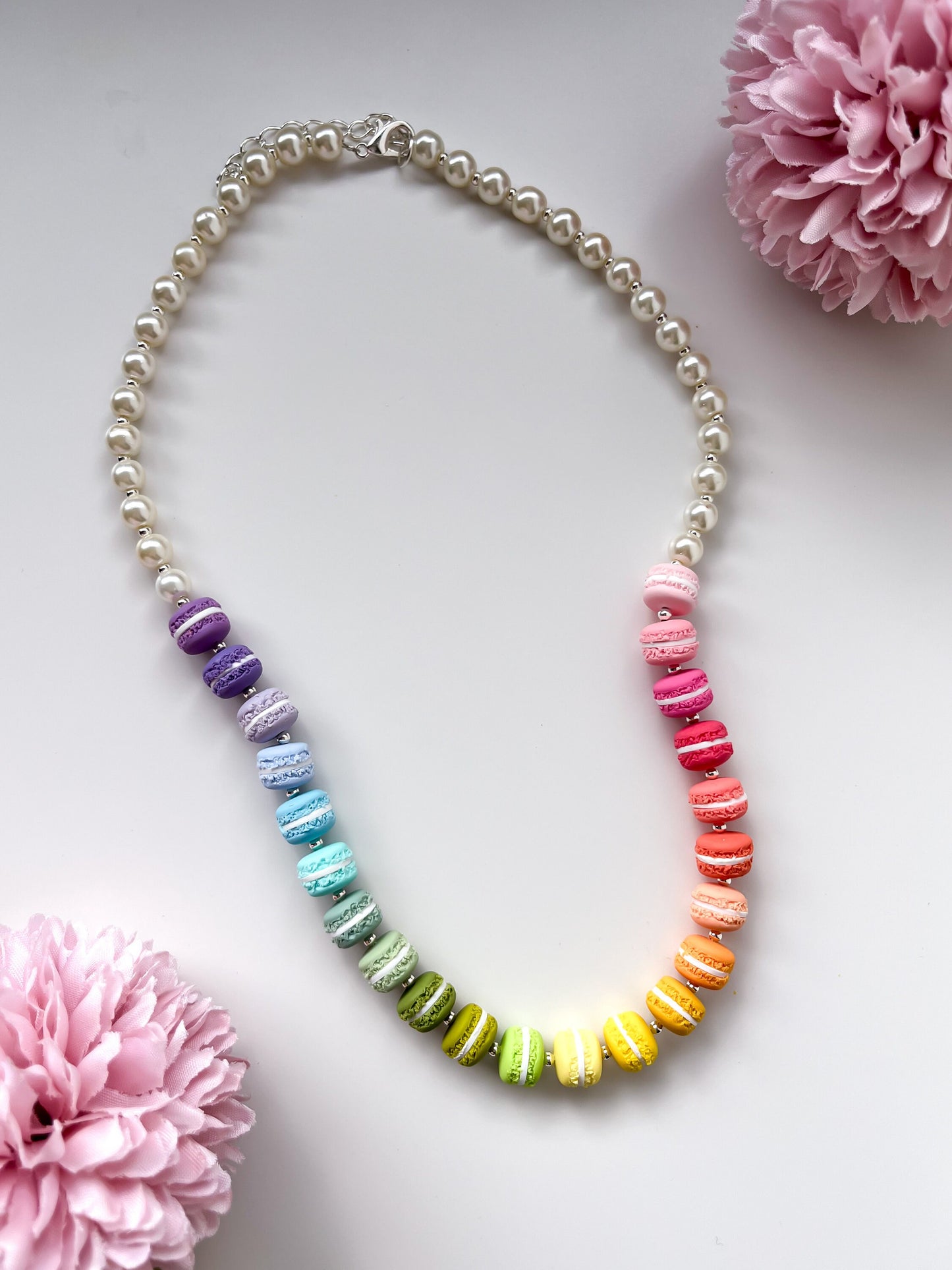 Pearl Rainbow Macaron Necklace