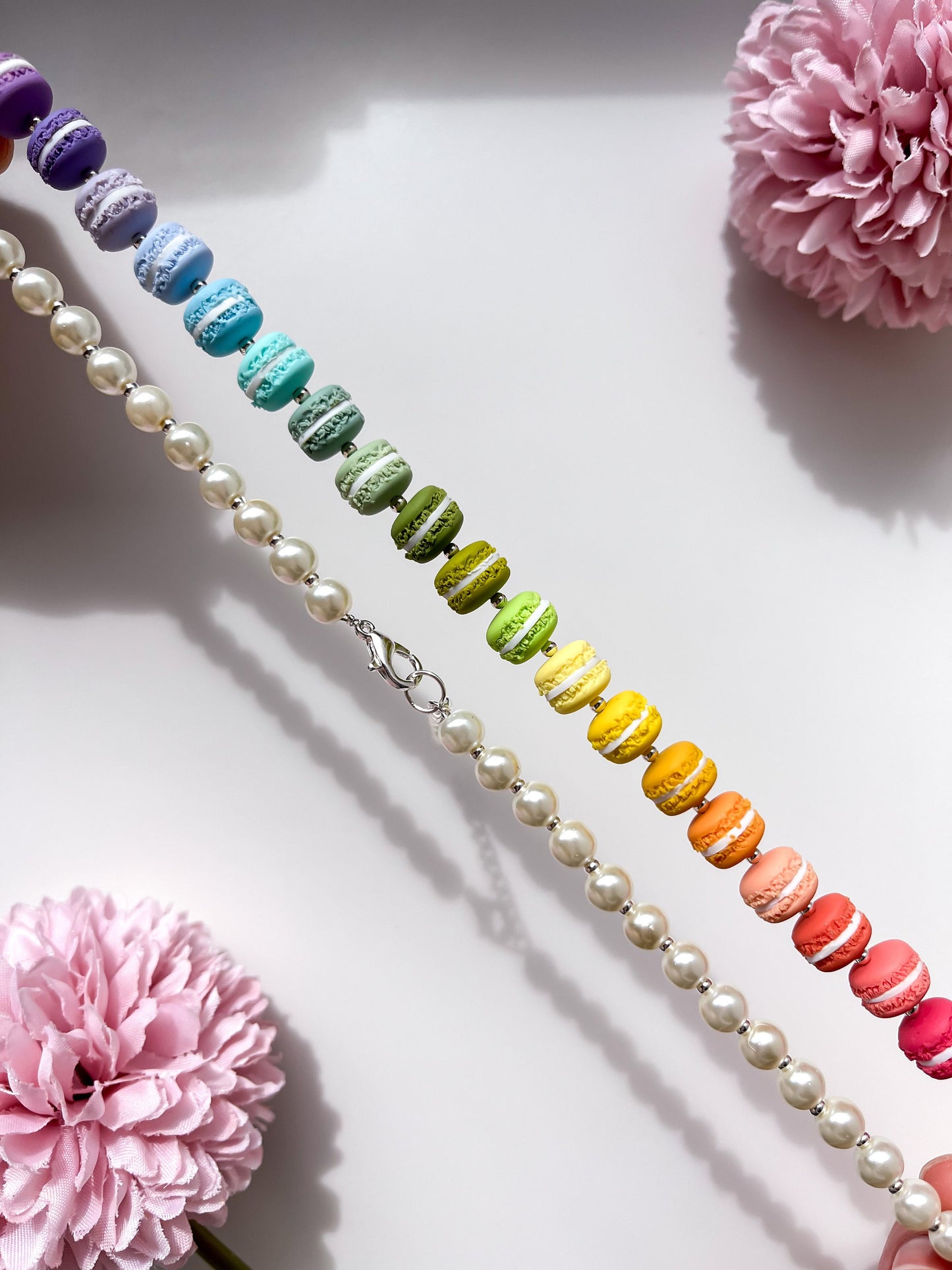 Pearl Rainbow Macaron Necklace